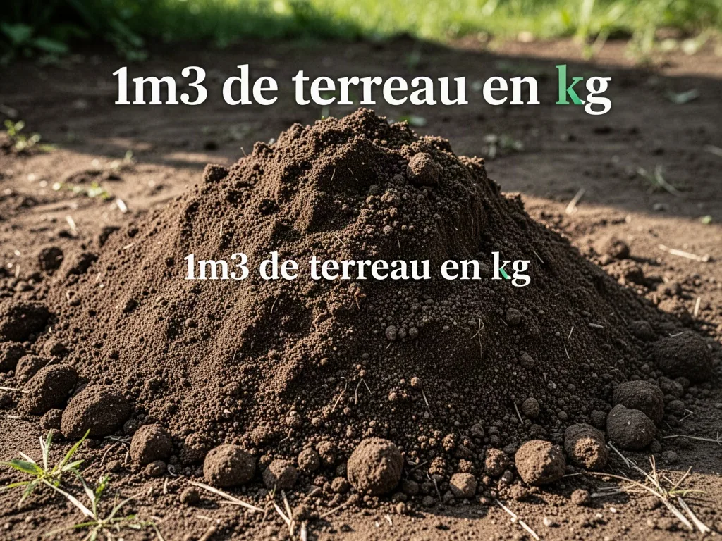 Un sac de terreau ouvert, une bêche plantée, volume d'un mètre cube