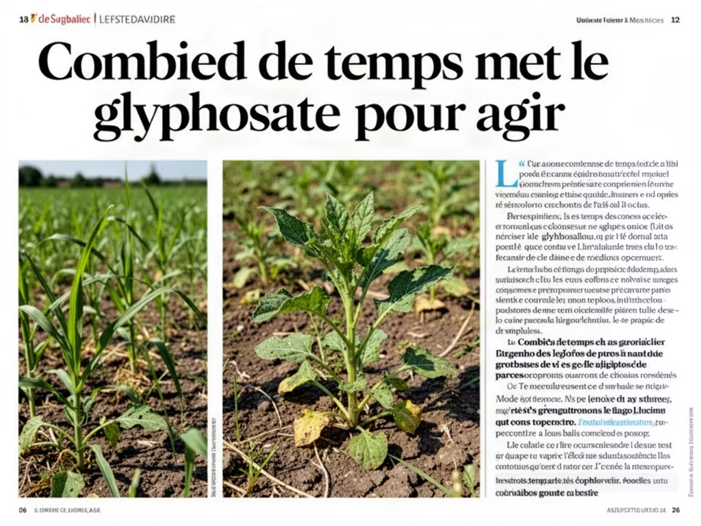 Mauvaises herbes jaunissantes après une pulvérisation de glyphosate